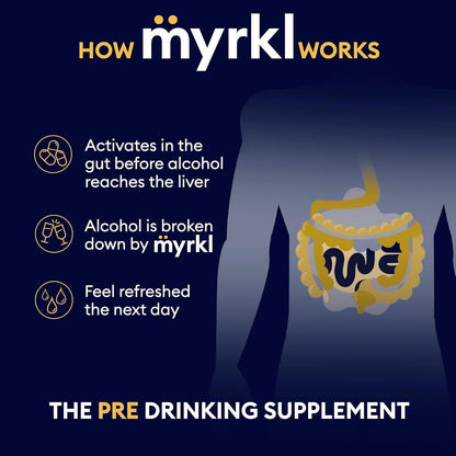 Myrkl Pre-Drinking Food Supplement for Liver Support, 30 Capsules