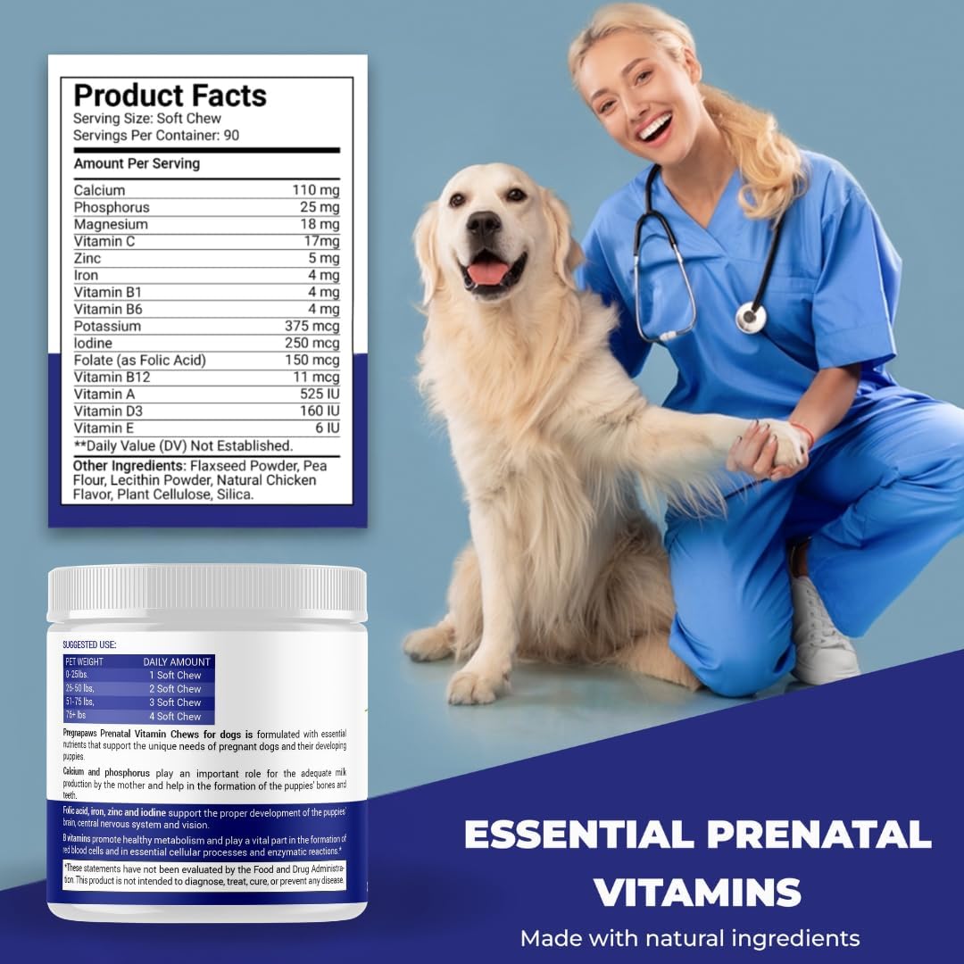 PREGNAPAWS Dog Prenatal Vitamins – 90 Soft Chews - görsel 5