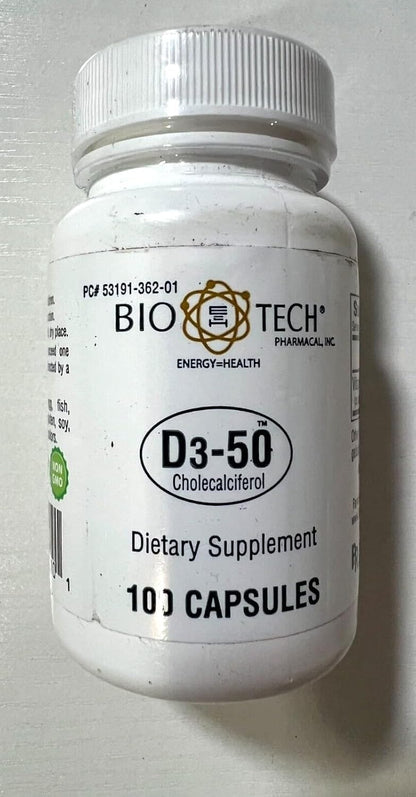D3-50 100 Capsules BIO-TECH by Choice One
