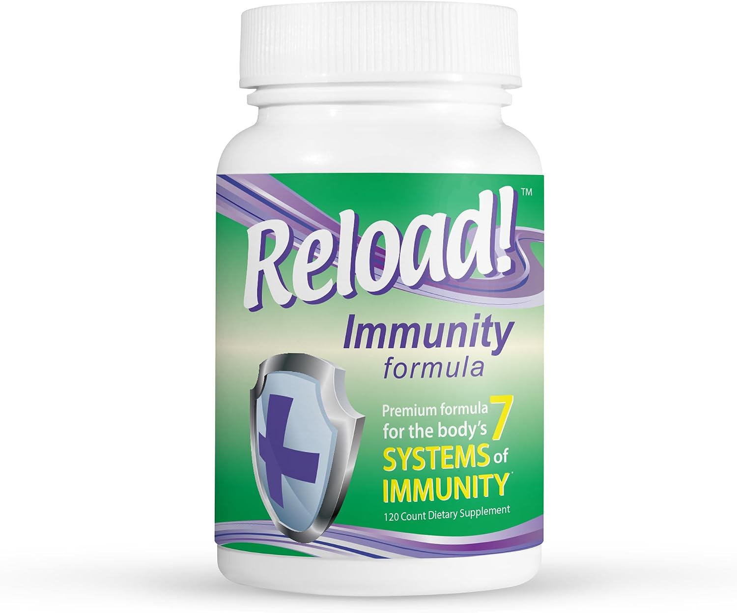 Reload! Immunity Antioxidant, Echinacea, Vitamins A, C, D, Zinc, Selenium, Ginkgo, Aloe, Probiotic/Prebiotic, Fenugreek Capsules 120ct, 30 Day Supply - görsel 1