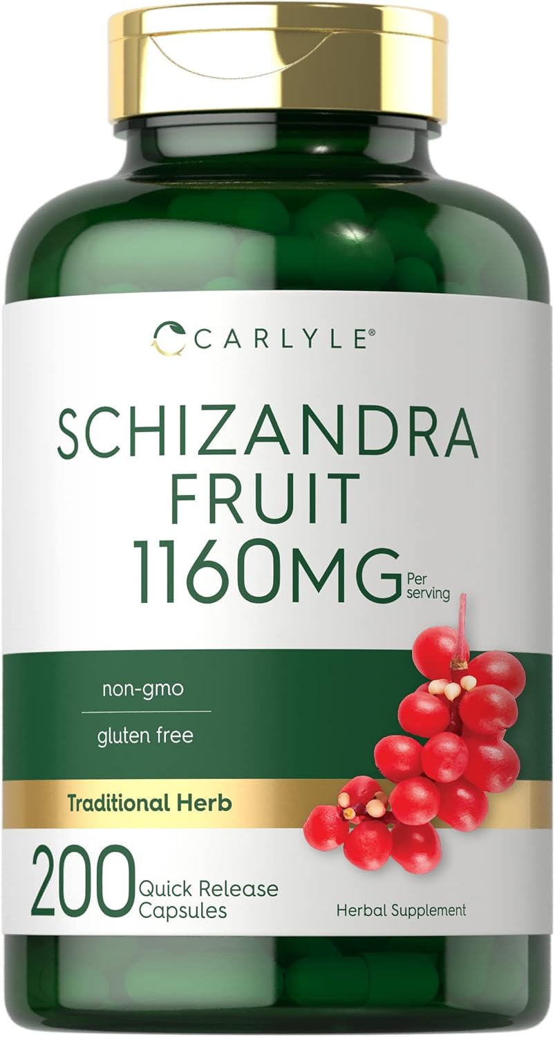 Carlyle Schisandra Supplement 1160 mg | 200 Capsules | Berry Fruit Extract | Non-GMO & Gluten-free - görsel 1