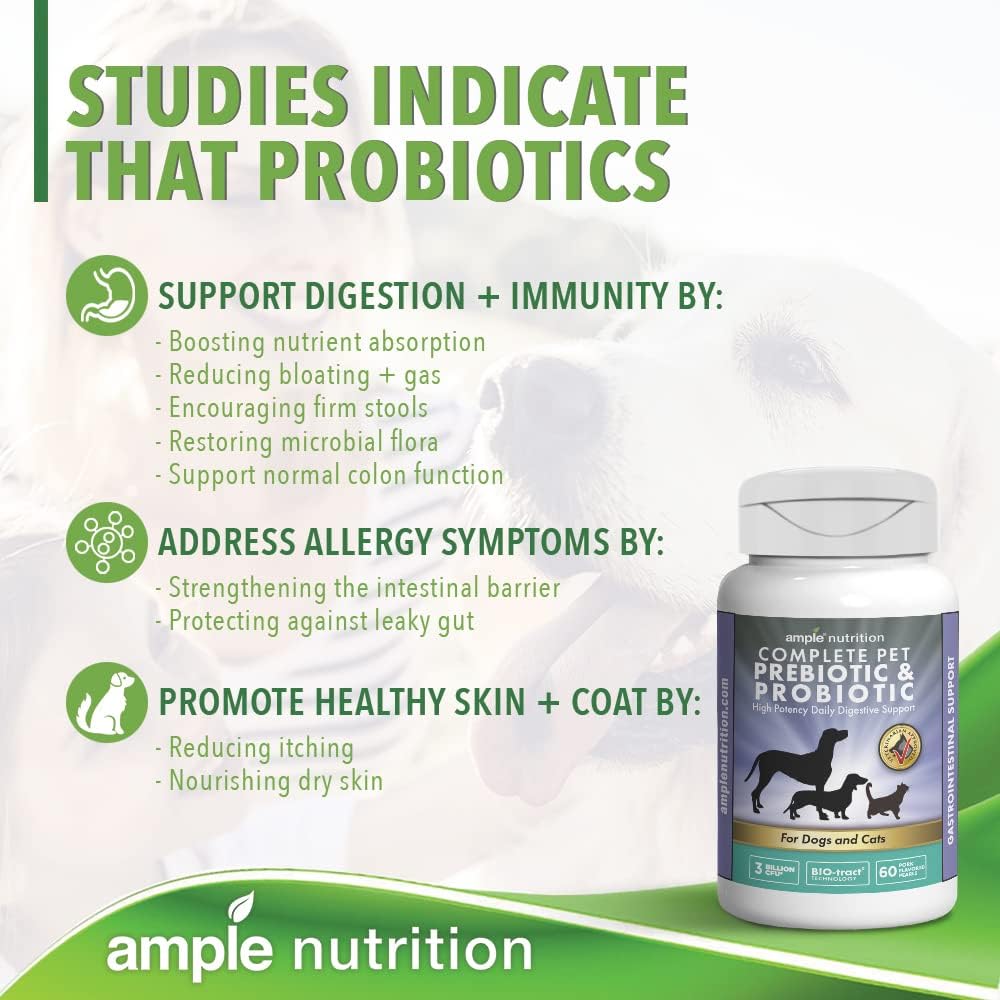 Nutrition Complete Pet Prebiotic + Probiotic for Dogs & Cats (60ct, Pork Flavoured Tablets) - görsel 3