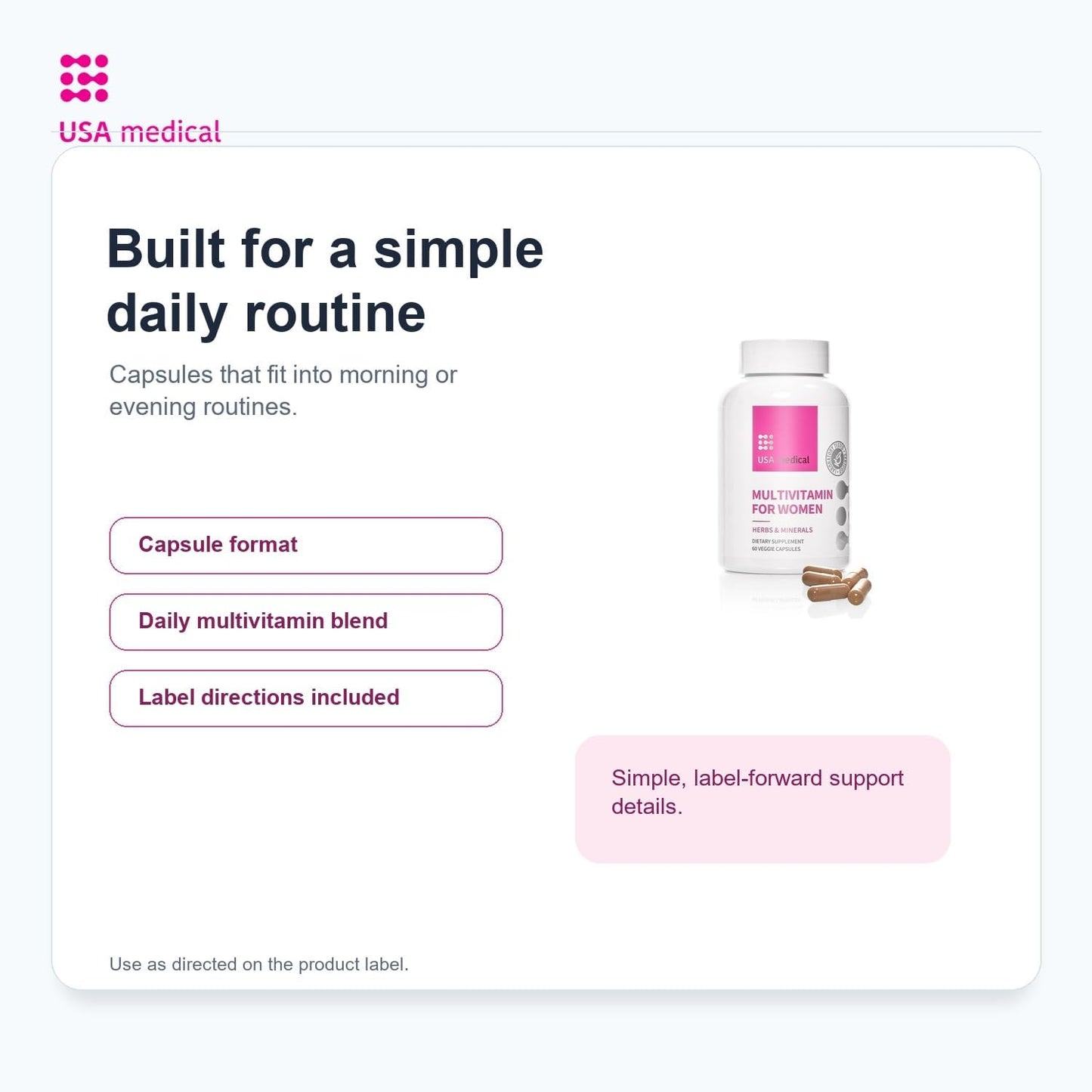 USA Medical Women's Daily Formula Multivitamin – 60 Capsules - görsel 4