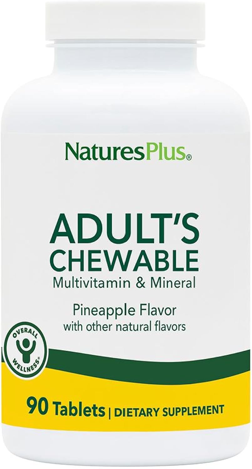 Nature's Plus Adult's Chewable Multivitamin & Mineral, Pineapple Flavour - 90 Tablets - görsel 1