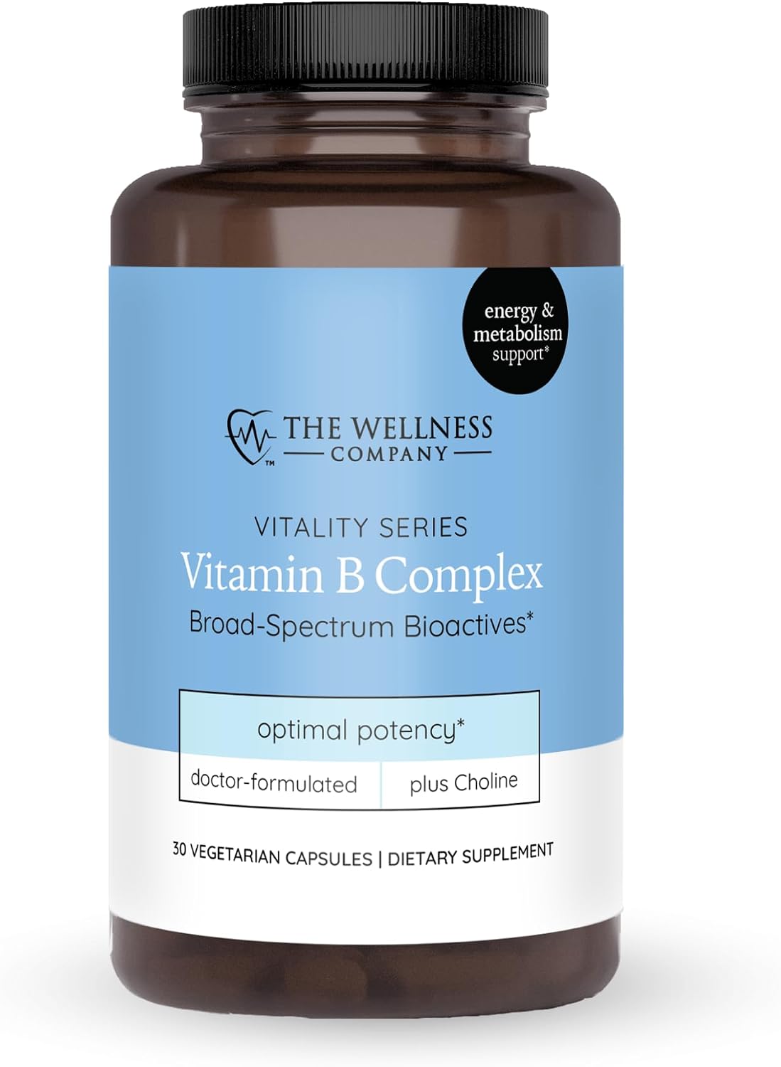 The Wellness Company Vitamin B Complex – Methylated B Vitamins for Energy and Focus, 30 Capsules - görsel 1