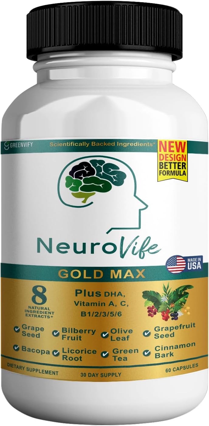 NeuroVife Gold Max Nootropic Formula – Cognitive Focus and Clarity Complex, 60 Capsules - görsel 1