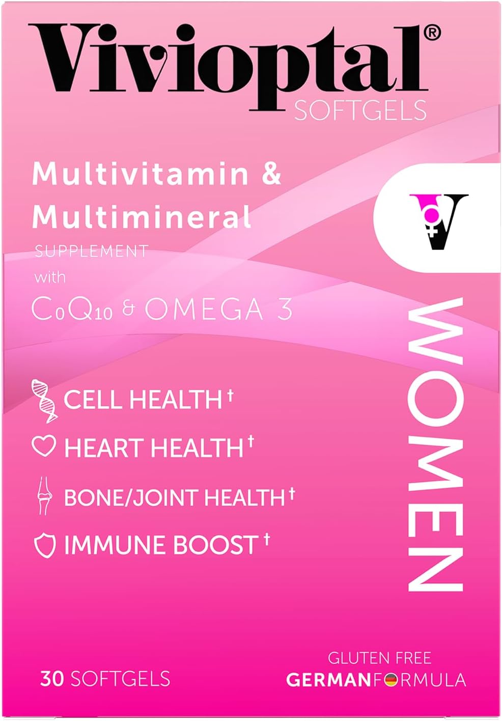 Vivioptal Women Multivitamin & Multimineral with CoQ10 & Omega-3, German Formula, 30 Softgels - görsel 2