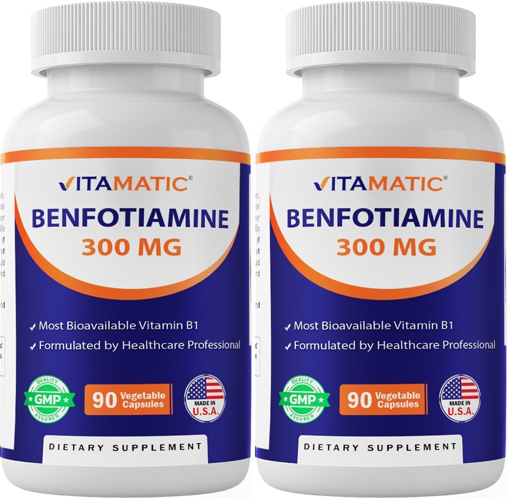 Vitamatic Benfotiamine 300 mg - Fat Soluble Vitamin B1 Food Supplement (3 Bottles, 270 Capsules) - görsel 10