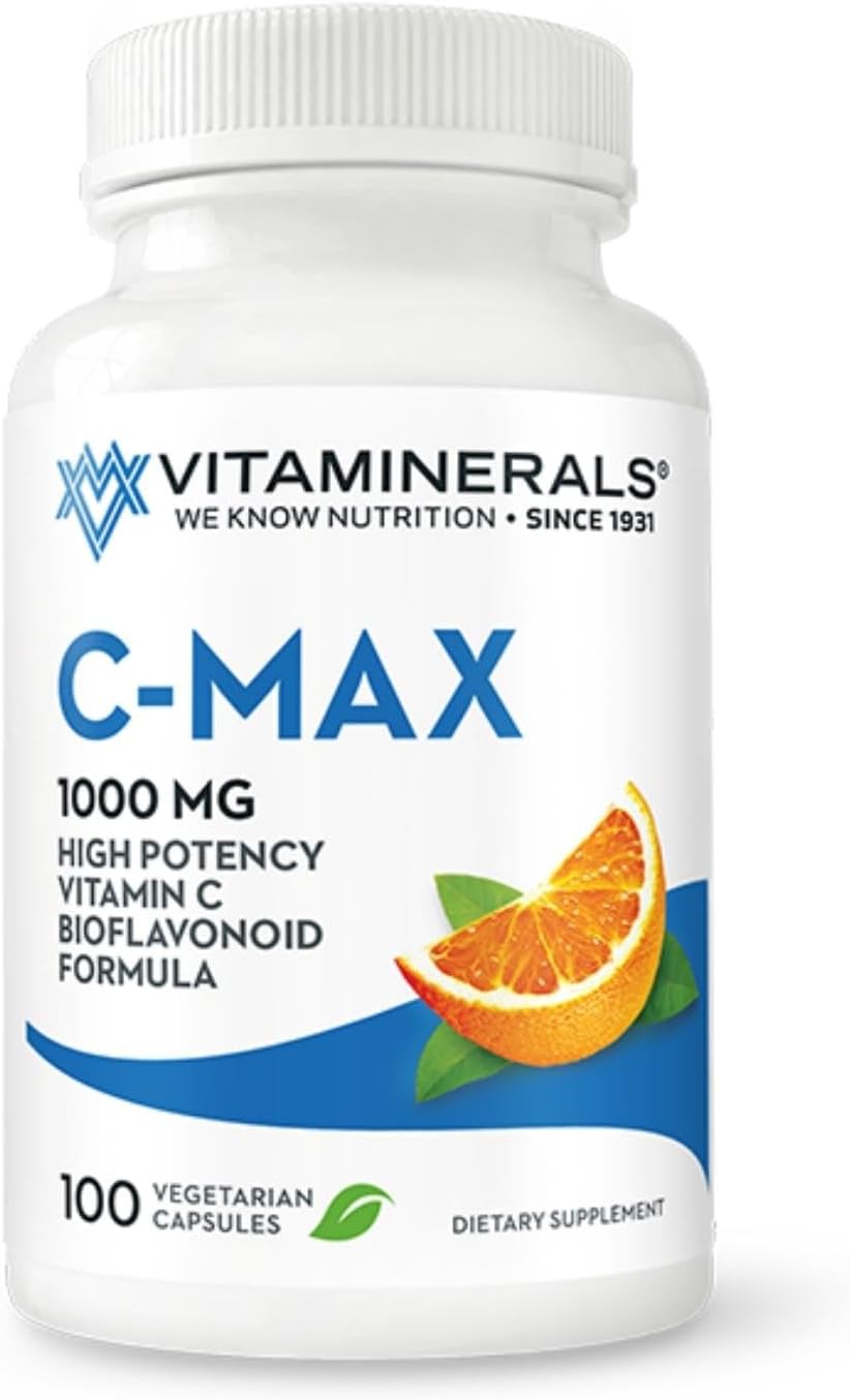 Vitaminerals C-MAX Vitamin C 1000mg with Citrus Bioflavonoids, 100 Vegetable Capsules - görsel 1