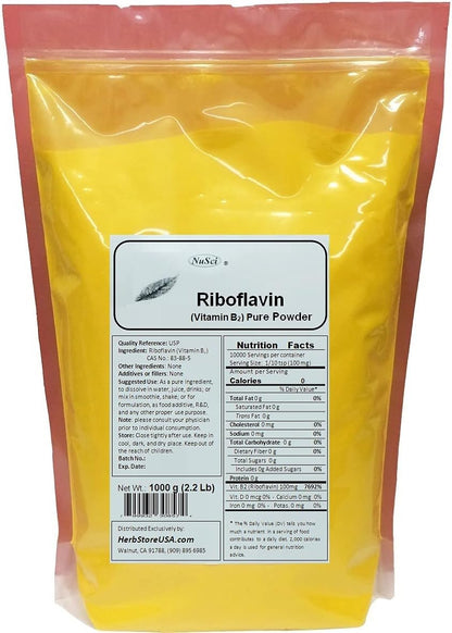 NuSci Vitamin B2 Riboflavin Pure Powder, 227g