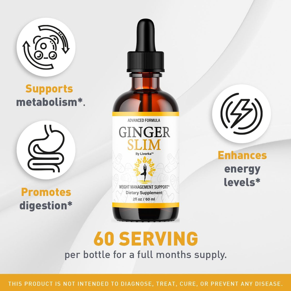 Ginger Slim Drops - Official GingerSlim All Natural Liquid Supplement, 1 Month Supply - görsel 3