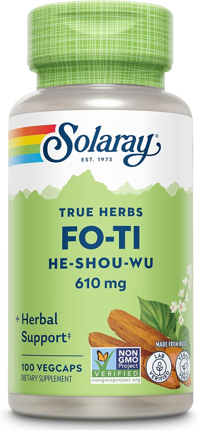 Solaray Fo-Ti Capsules 610 mg - Chinese Herbal Supplement for Men & Women, Vegan & Non-GMO - görsel 1