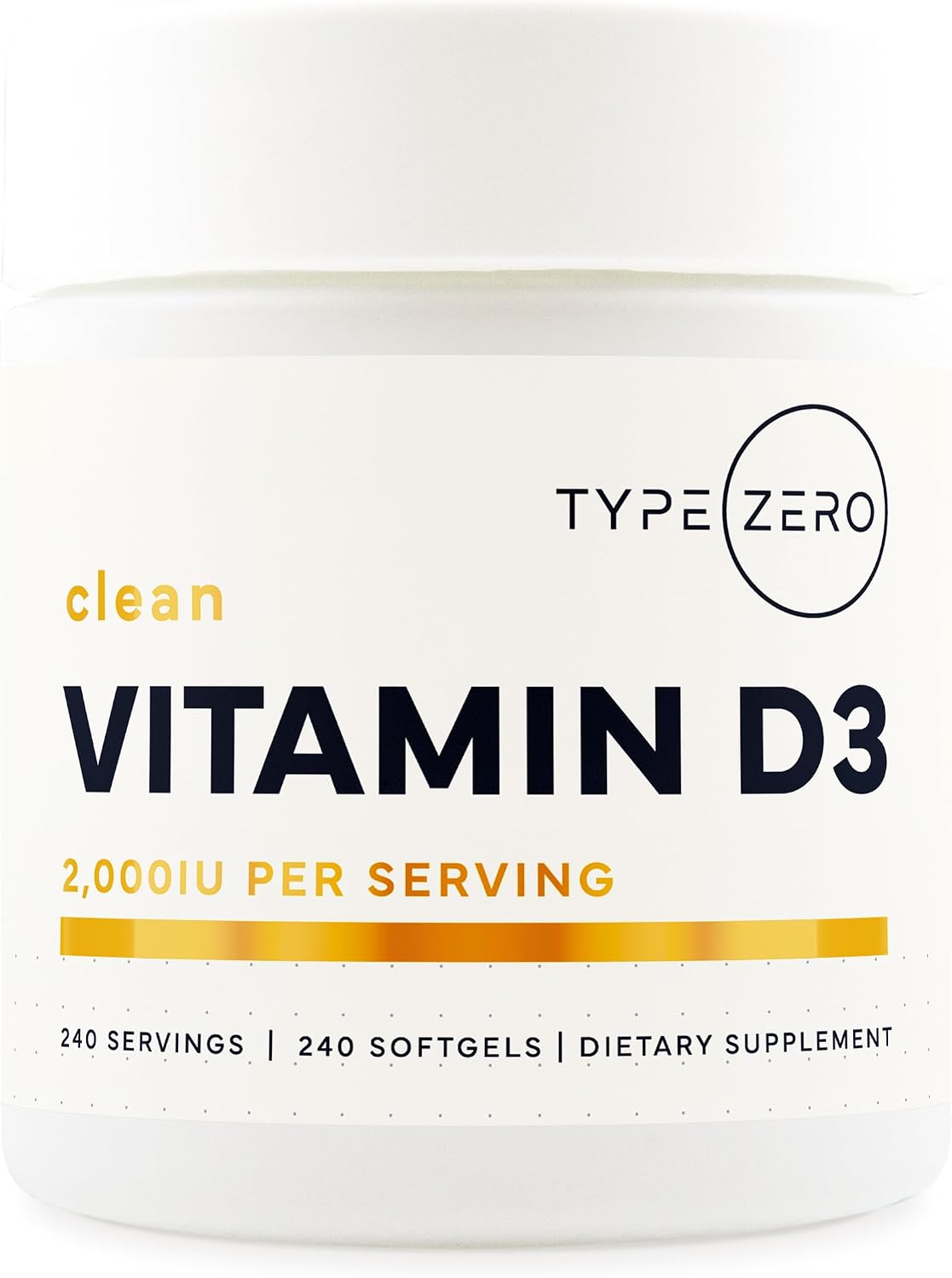 Type Zero Vitamin D3 2000 IU, 240 Softgels – Non-GMO and Gluten-free - görsel 1