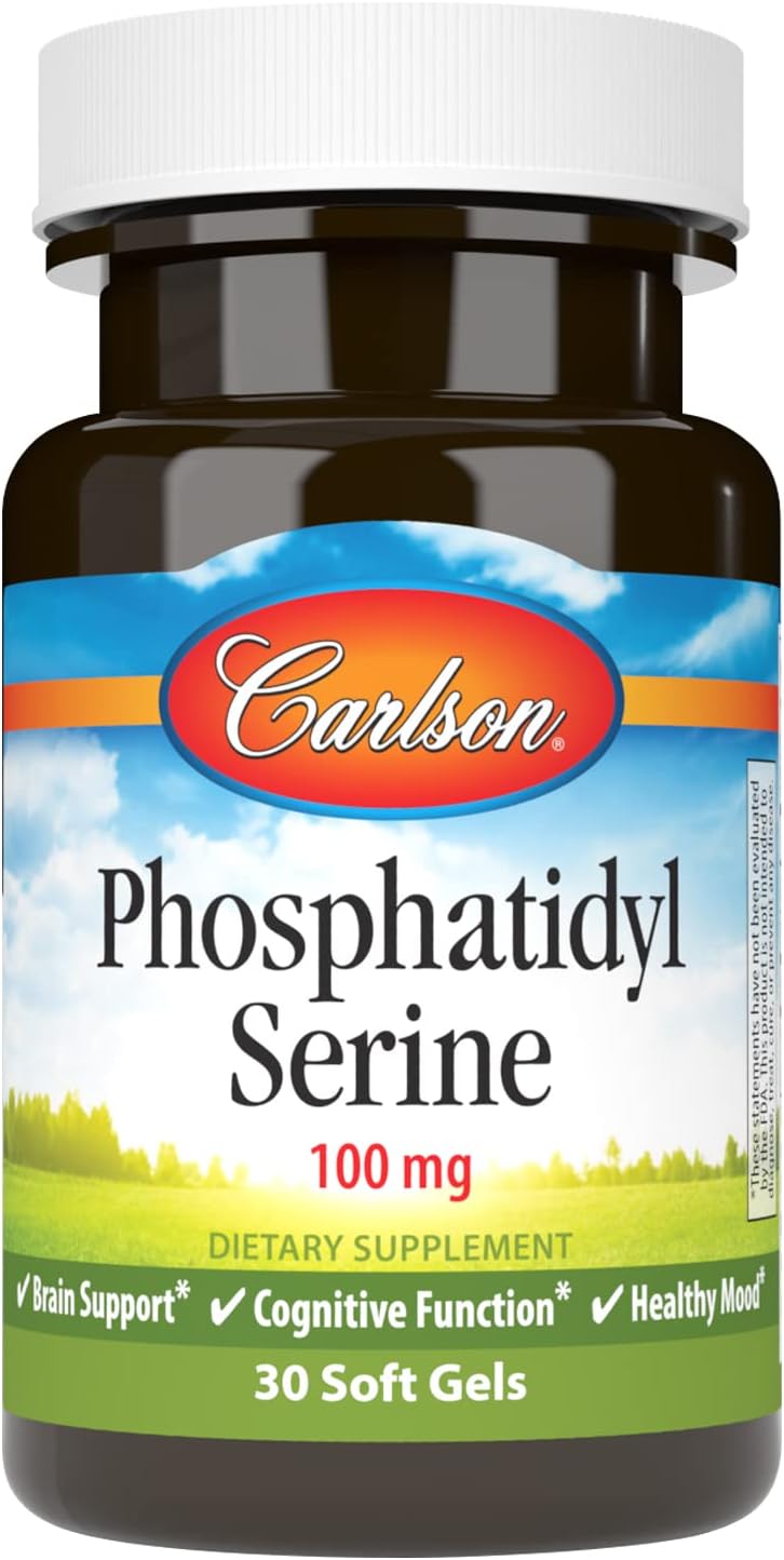 Carlson - Phosphatidyl Serine, 100 mg, Non-GMO, Brain Function, 30 Softgels - görsel 1