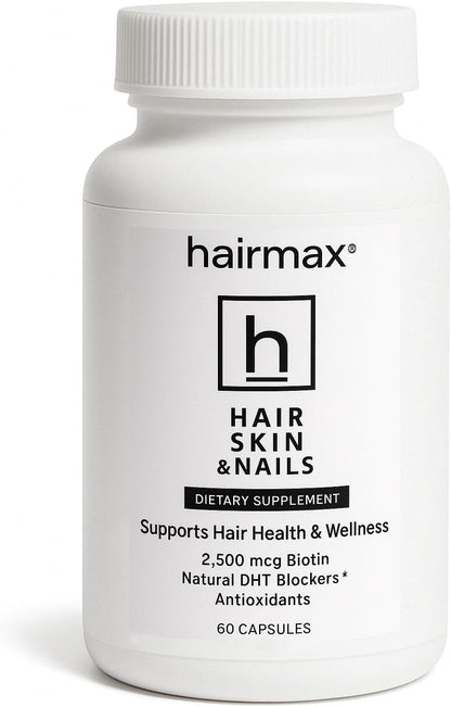 Hairmax Hair, Skin and Nails Food Supplement – 2500mcg Biotin with DHT Blocker, MSM & Antioxidants (Pack of 2)