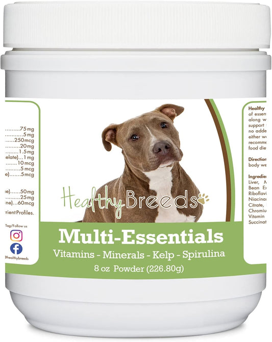 Healthy Breeds Pit Bull Multi-Essentials Powder for Dogs – Vitamins, Minerals and Antioxidants Supplement (8 oz)