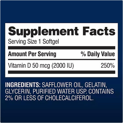 Member Mark Vitamin D3, 50 µg (2000 IU), 400 Soft gel capsules