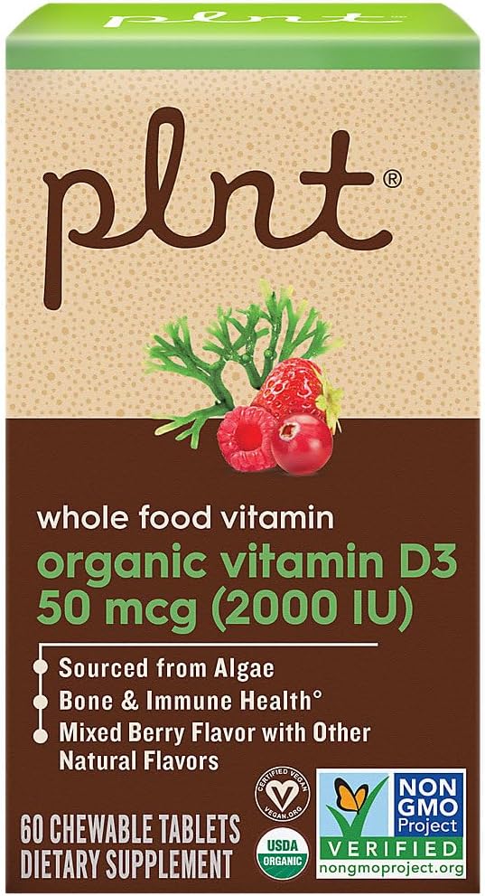 Organic Vitamin D3 50 MCG (2,000 IU) Whole Food Vitamin - Mixed Berry (60 Chewable Tablets) - görsel 4