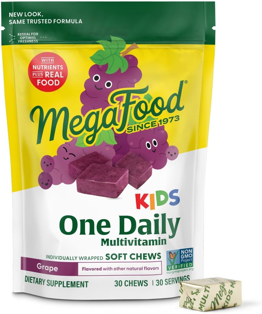 MegaFood Kids One Daily Multivitamin Soft Chews - Grape, 30 Count - görsel 1