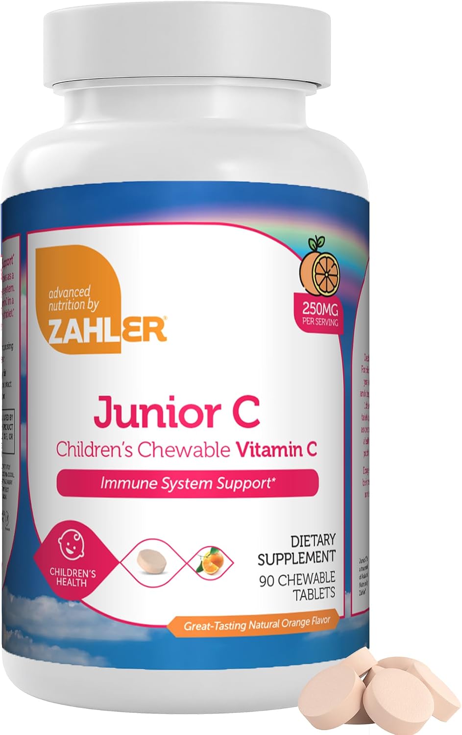 Zahler Junior C Advanced Chewable Vitamin C for Kids - Immune Support in Delicious Orange Flavour - Kosher Chewable Antioxidant (180 Count) - görsel 8