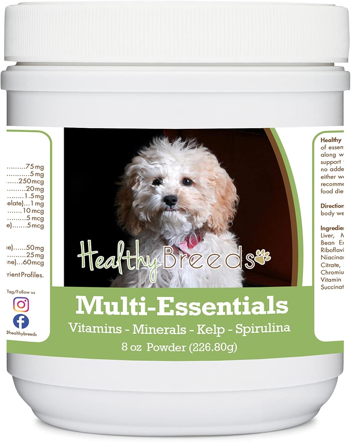 Healthy Breeds Cockapoo Multi-Essentials Powder – Daily Dog Multivitamin with Organically Chelated Minerals – 227 g - görsel 1