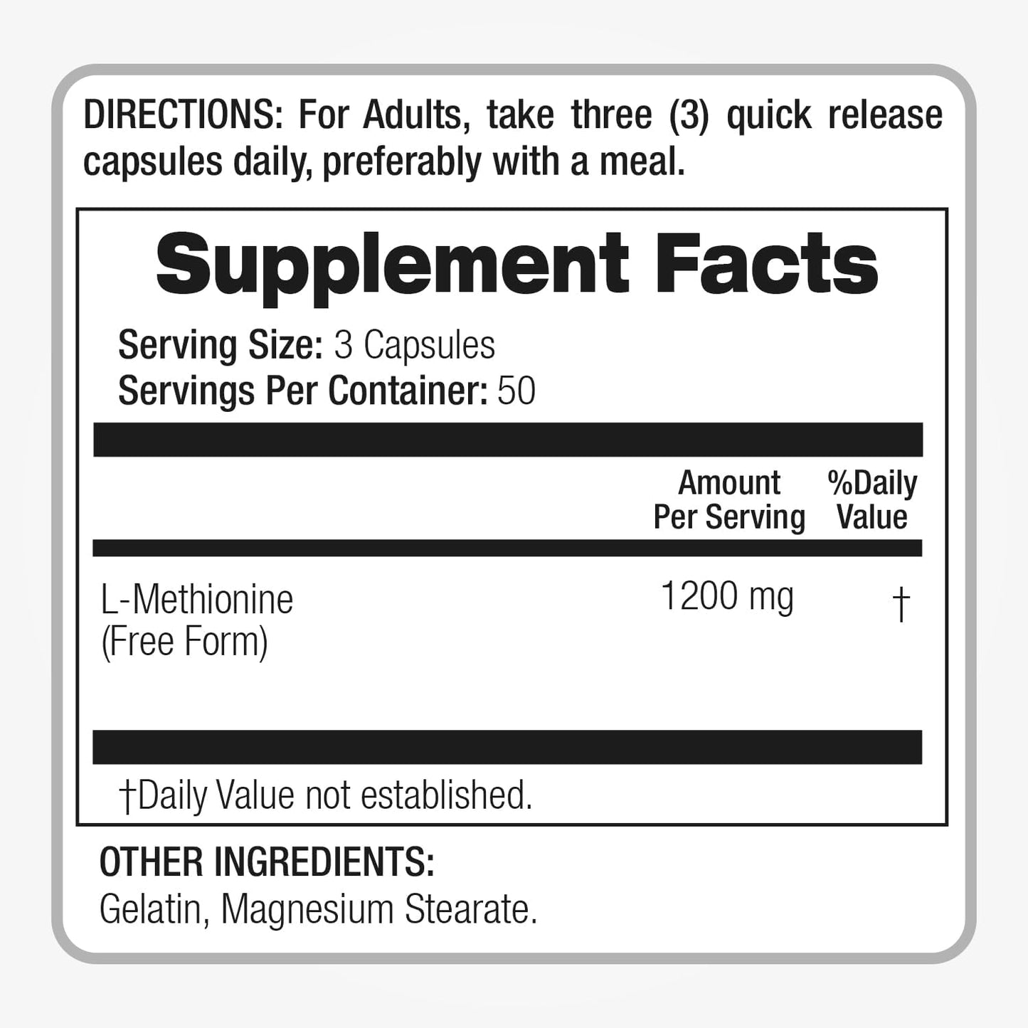 FITO MEDIC'S Lab - Methionine, L-Methionine 1200mg | 150 Capsules - görsel 7