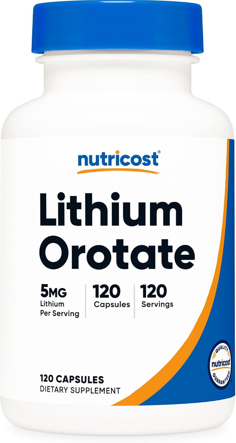 Nutricost Lithium Orotate 5mg, 120 Vegetarian Capsules - görsel 1