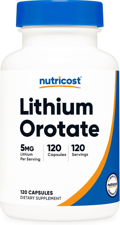 Nutricost Lithium Orotate 5mg, 120 Vegetarian Capsules