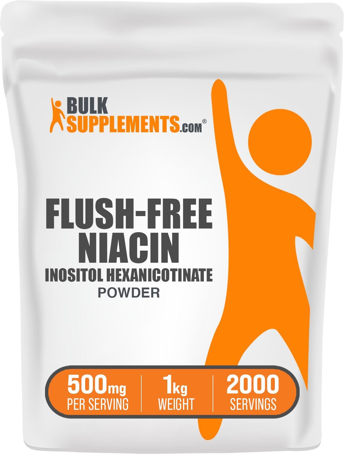 BulkSupplements.com Flush Free Niacin Powder - Inositol Hexanicotinate, Vitamin B3 Food Supplement, 500mg per Serving, 5kg (Pack of 5) - görsel 7
