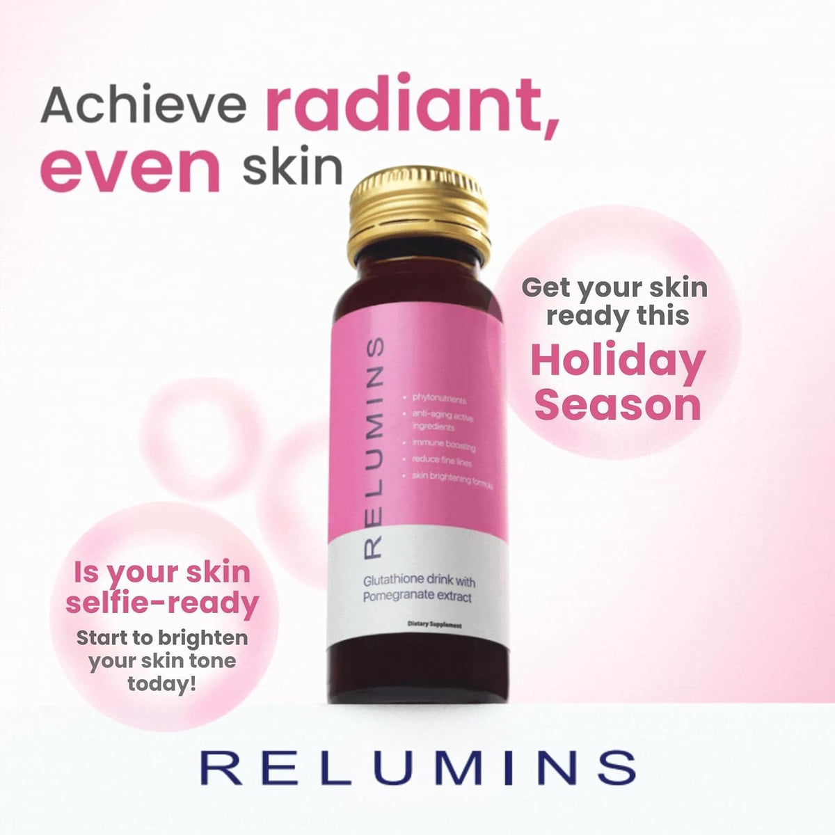 Relumins Collagen & Glutathione Beauty Drink Set – 20 Count (Apple & Pomegranate Flavours) - görsel 3