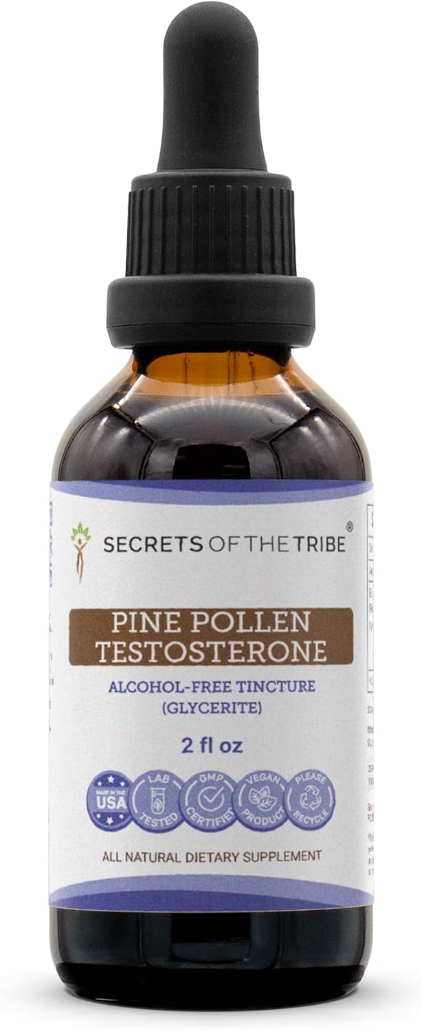 Secrets of the Tribe Pine Pollen Testosterone Alcohol-Free Liquid Extract, Wildcrafted Scots Pine (Pinus sylvestris) Dried Pollen, 118 ml - görsel 6