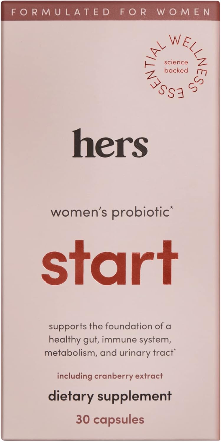 Hers Start Supplement - Women's Daily Multivitamin & Probiotic - Supports Healthy Gut, Immune System, Normal Energy Metabolism, Urinary Tract - Gluten-free, Non-GMO, Vegetarian - 30 Capsules - görsel 1