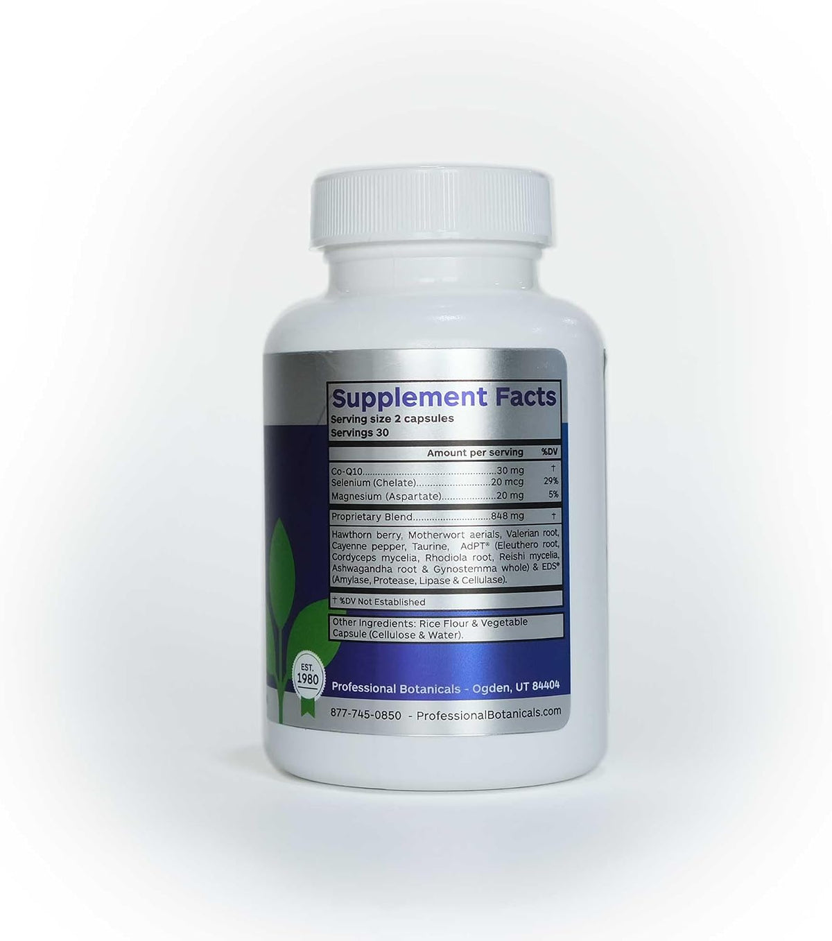Professional Botanicals Cardio-CoQ CoQ10 - Vegan Formulated Coenzyme Q10 with Hawthorn Berry, Valerian Root, and Cayenne Pepper - 60 Vegetarian Capsules - görsel 7