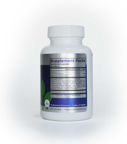 Professional Botanicals Cardio-CoQ CoQ10 - Vegan Formulated Coenzyme Q10 with Hawthorn Berry, Valerian Root, and Cayenne Pepper - 60 Vegetarian Capsules