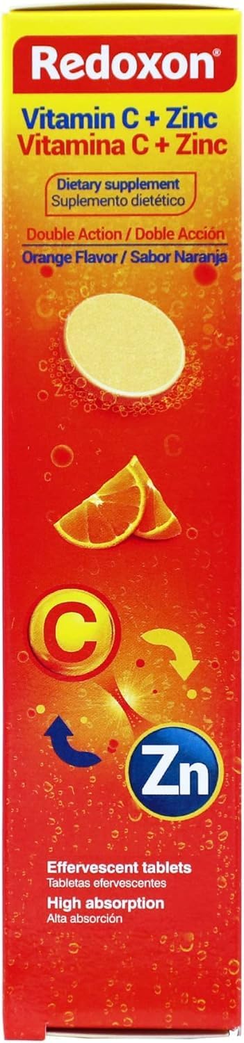 Redoxon Vitamin C + Zinc Effervescent Tablets, Orange Flavour (20 Tablets) - görsel 9