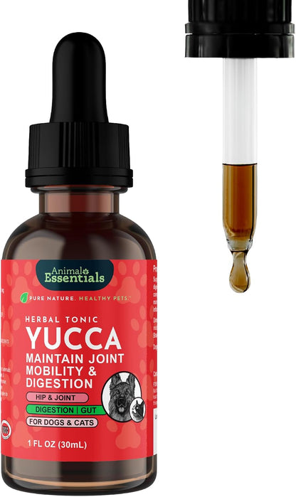 Yucca - Hip and Joint Yucca Root Supplement for Dogs & Cats, Liquid Herbal Care Drops for Senior Dogs & Older Pets, Digestion & Immune Support, Antioxidant Boost - 30 ml