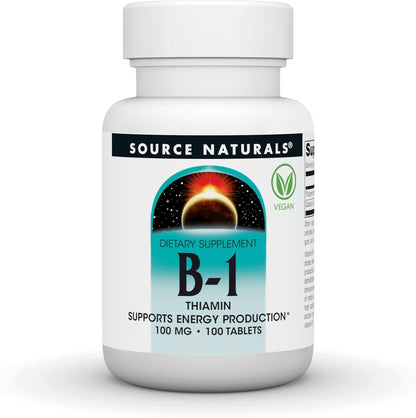 Source Naturals Vitamin B-1 (Thiamine) 100 mg – 250 Tablets