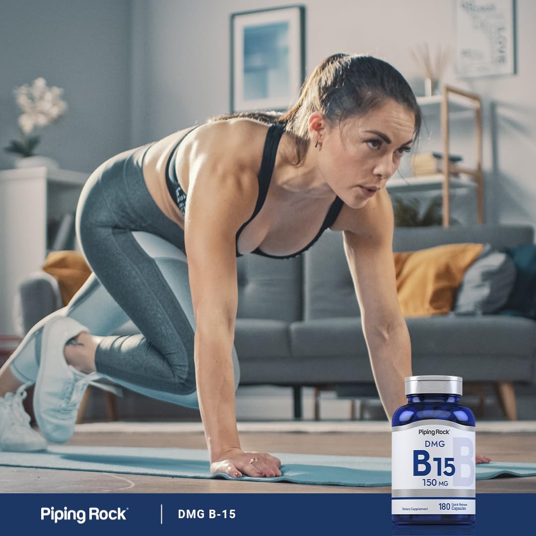Piping Rock DMG B15 | 150 mg | 180 Capsules | Dimethylglycine HCl | Non-GMO, Gluten-free - görsel 6