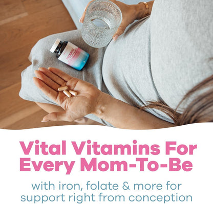 GOBIOTIX Prenatal Vitamins - Multivitamin with Iron, Calcium, Folic Acid and More - 90 Capsules