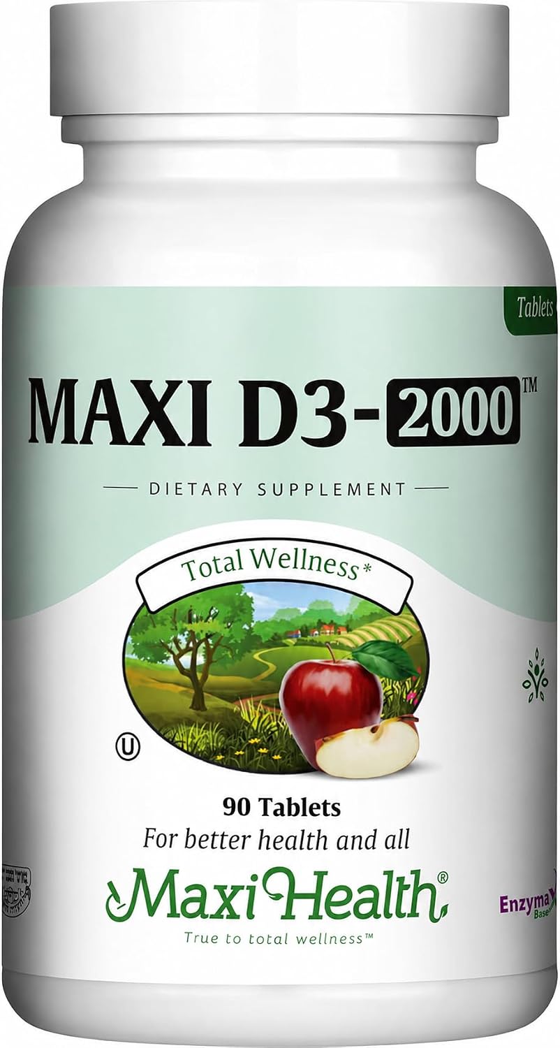 Maxi Health Kosher Vitamin D3 2000 IU - 180 Tablets - görsel 8