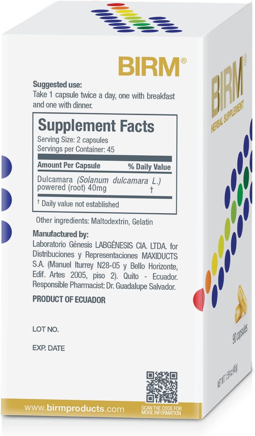 BIRM Preventive Herbal Supplement - Natural Dulcamara Extract for Immune Support - 90 Capsules (40 mg) - görsel 2