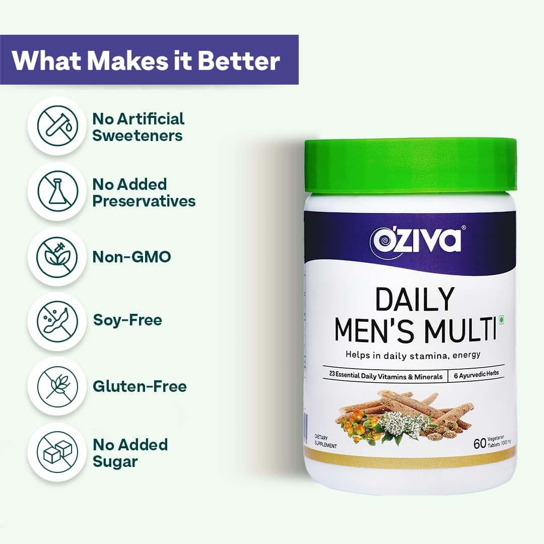 OZIVA Daily Men’s Multivitamin with Ashwagandha & 23 Minerals – 60 Veg Capsules - görsel 5