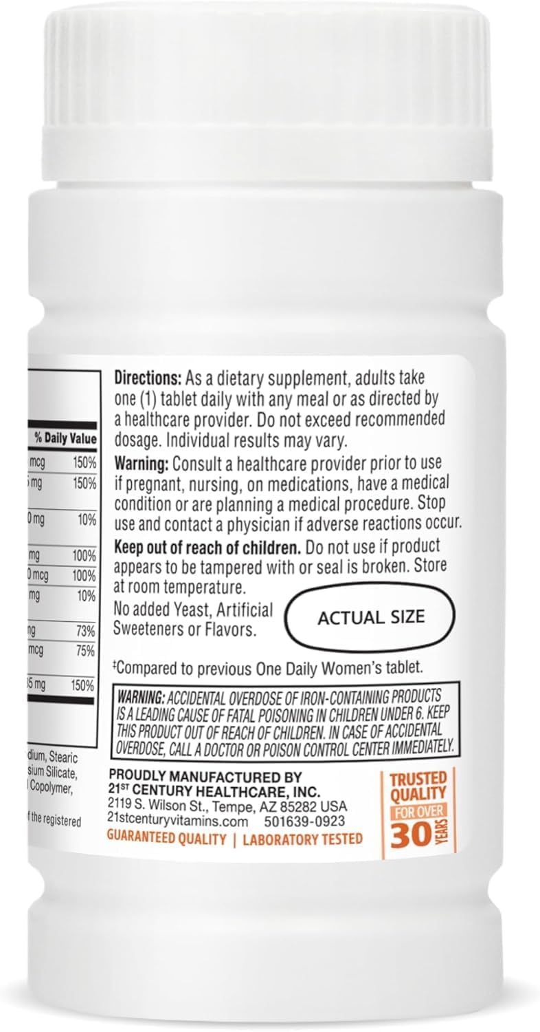 21st Century Women's One Daily Multivitamin Multimineral Supplement - 100 Tablets (Pack of 2) - görsel 2