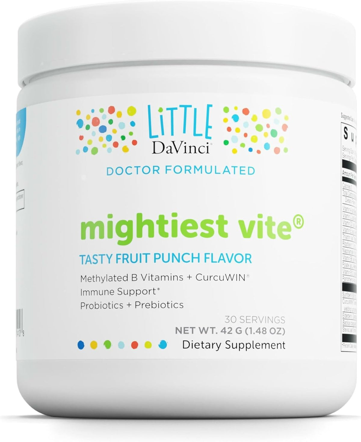 Little DaVinci Mightiest Vite Kids Multivitamin with Probiotics and Prebiotics, Fruit Punch Flavour, 30 Servings - görsel 1