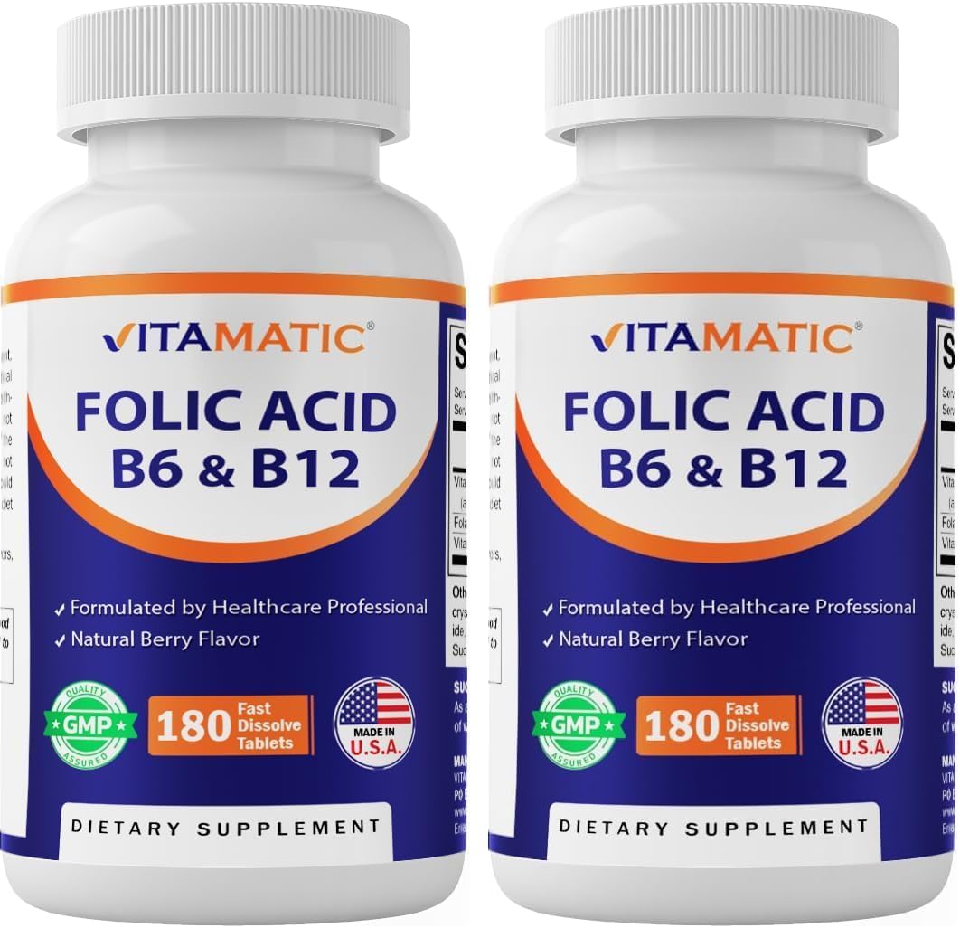 Vitamatic Folic Acid, Vitamin B12 & B6 - 180 Fast Dissolve Tablets - görsel 10