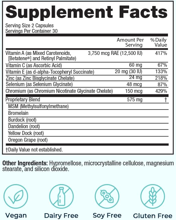 VitaMedica Clear Skin Vitamin Formula – Non-Cystic Acne Supplement for Skin Clearing - görsel 3