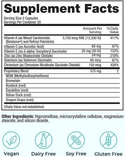 VitaMedica Clear Skin Vitamin Formula – Non-Cystic Acne Supplement for Skin Clearing