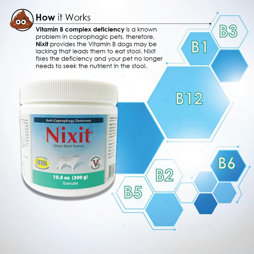 Nixit Anti-Coprophagy Supplement for Dogs – Stops Stool Eating, B-Complex, Chicken Liver Flavour, 298g (10.5 oz) - görsel 3