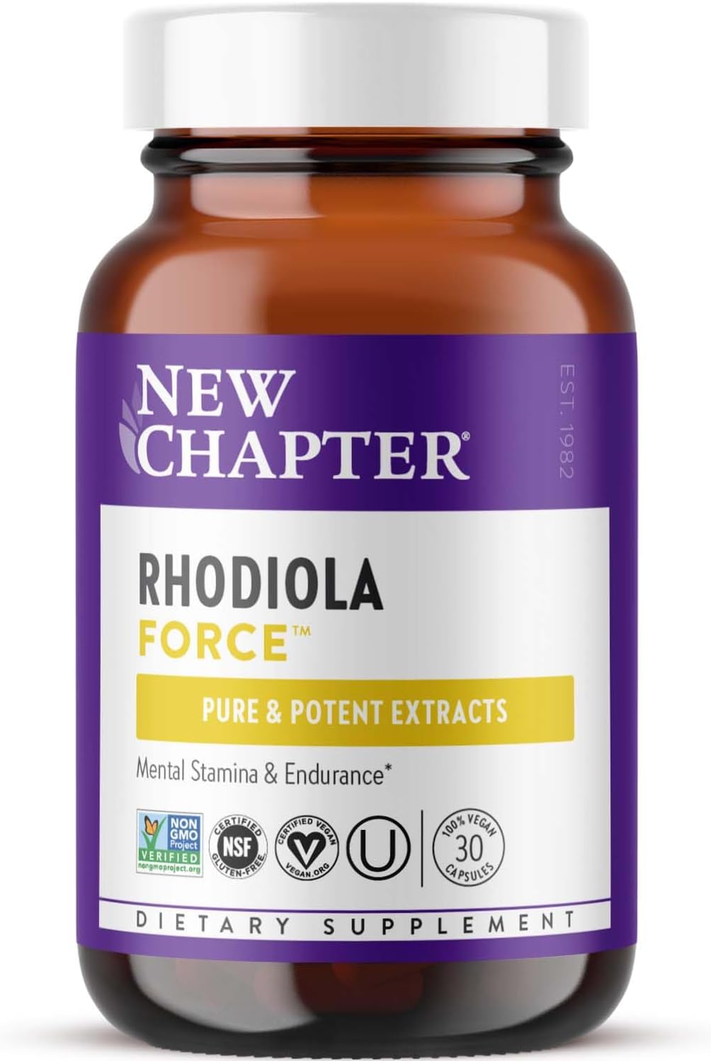 New Chapter Rhodiola Force 300mg – Vegan Adaptogen for Mental Focus & Stress Support - görsel 1