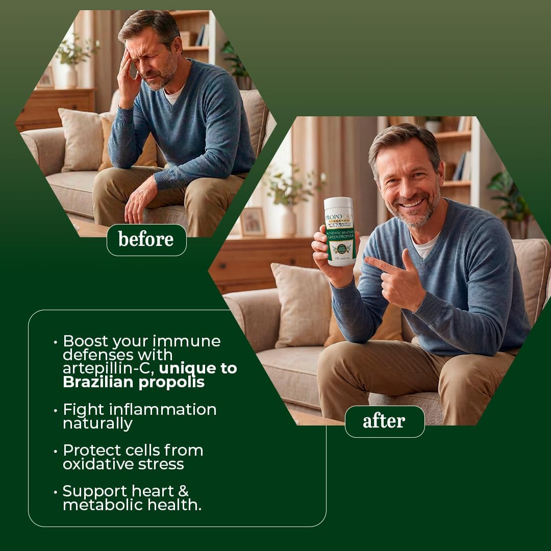 Beelife Green Propolis Capsules – 100% Brazilian Green Propolis, Immune Support, Antioxidant Booster – 120 Capsules (60-Day Supply) - görsel 3
